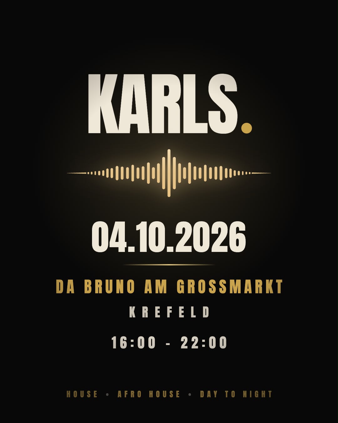 KARLS. Event am 4. Oktober 2026 in der Trattoria da Bruno am Großmarkt Krefeld